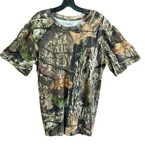 Magellan Outdoor Shirt Hunt Gear Camouflage Brown Green Black Short Sleeve Large